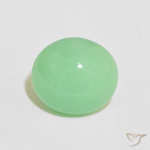 4.56ct 자연스러운 연한 초록색 크리소프레이즈, 타원형, 투명한