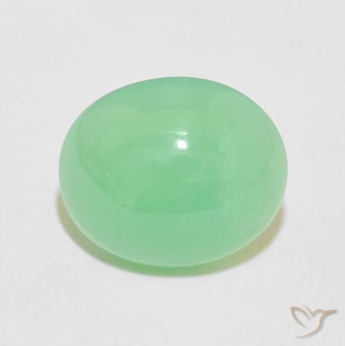 4.70ct 자연스러운 옅은 황록색 크리소프레이즈, 타원형, 불투명체