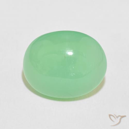 7.94ct 자연스러운 옅은 황록색 크리소프레이즈, 타원형, 불투명체