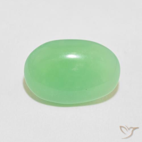 5.72ct 자연스러운 황록색 크리소프레이즈, 타원형, 불투명체