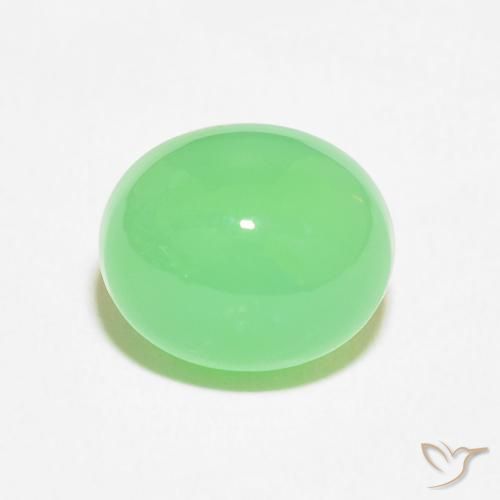 4.52ct 자연스러운 연한 초록색 크리소프레이즈, 타원형, 불투명체