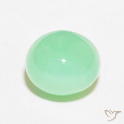 4.81ct 자연스러운 라이트 펀 그린 크리소프레이즈, 타원형, 불투명체