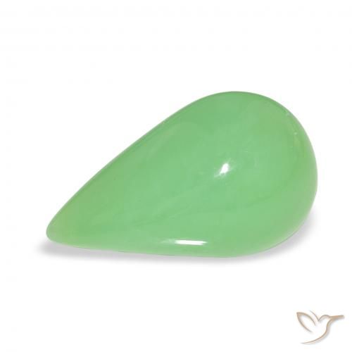6.89ct 자연스러운 활기찬 녹색 크리소프레이즈, 배 모양, 불투명체