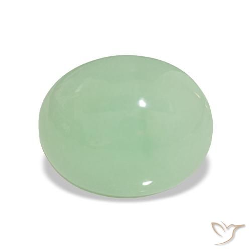7.28ct Medium Light-Green 크리소프레이즈, 타원형, 불투명체