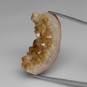 57.68캐럿 천연 골든 옐로우 시트린 지오드, 멋진 모양, 35.5×18.8 mm, 불투명체