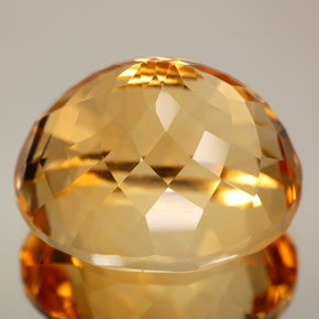27.06캐럿 천연 골든 오렌지 시트린, 타원형 컷, 19.9×16.4 mm, VVS
