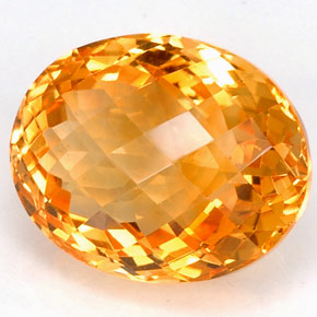 22.90캐럿 천연 골든 옐로우 시트린, 타원형 컷, 19.8×15.8 mm, VVS