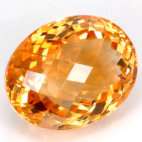 22.90캐럿 천연 골든 옐로우 시트린, 타원형 컷, 19.8×15.8 mm, VVS