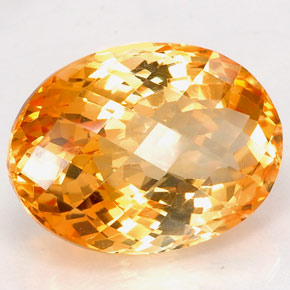 25.65캐럿 천연 골든 옐로우 시트린, 타원형 컷, 21.7×15.9 mm, VVS