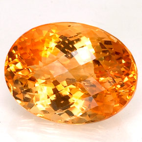 13.06캐럿 천연 골든 옐로우 시트린, 타원형 컷, 17.2×13 mm, VVS