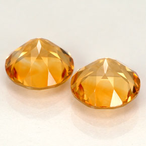 캐럿 천연 옐로우 오렌지 시트린 보석, 라운드 컷, 8.01 mm, VVS