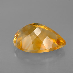5.19캐럿 천연 골든 옐로우 시트린, 배 모양, 14×10.1 mm, VVS