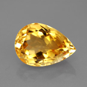 5.82캐럿 천연 골든 옐로우 시트린, 배 모양, 14.2×10 mm, VVS