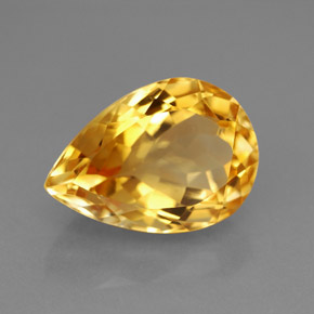 5.82캐럿 천연 골든 옐로우 시트린, 배 모양, 14.2×10 mm, VVS