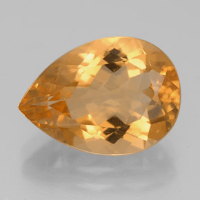4.63캐럿 천연 골든 옐로우 시트린, 배 모양, 13.8×10 mm, VVS-VS