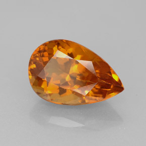 3.28캐럿 천연 옐로우 오렌지 시트린, 배 모양, 12.5×8.1 mm, VS