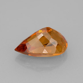 3.28캐럿 천연 옐로우 오렌지 시트린, 배 모양, 12.5×8.1 mm, VS