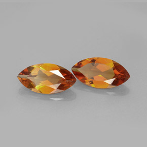 캐럿 천연 오렌지 시트린 보석, 마퀴즈, 9.9×5.1 mm, VS