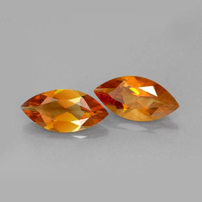캐럿 천연 오렌지 시트린 보석, 마퀴즈, 10.2×4.9 mm, VS