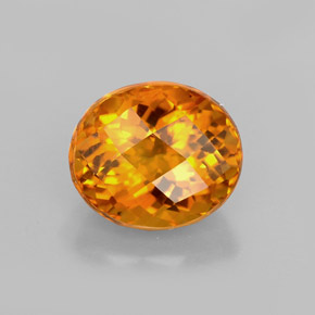 2.06캐럿 천연 옐로우 오렌지 시트린, 타원형 컷, 8.9×7.6 mm, VVS-VS