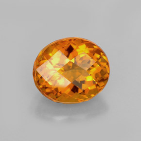 2.06캐럿 천연 옐로우 오렌지 시트린, 타원형 컷, 8.9×7.6 mm, VVS-VS