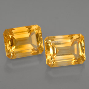 캐럿 천연 골든 옐로우 시트린 보석, 에메랄드 컷, 8.8×6.9 mm, VVS