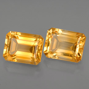 캐럿 천연 골든 옐로우 시트린 보석, 에메랄드 컷, 8.8×6.9 mm, VVS