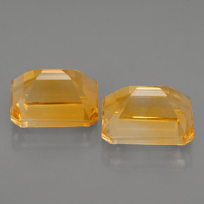 캐럿 천연 골든 옐로우 시트린 보석, 에메랄드 컷, 8.8×6.9 mm, VVS