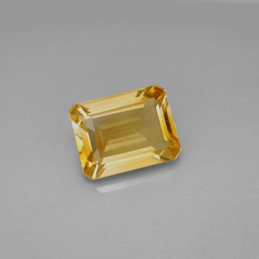 2.09캐럿 천연 골든 옐로우 시트린, 에메랄드 컷, 9.1×7 mm, VVS