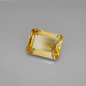 2.09캐럿 천연 골든 옐로우 시트린, 에메랄드 컷, 9.1×7 mm, VVS