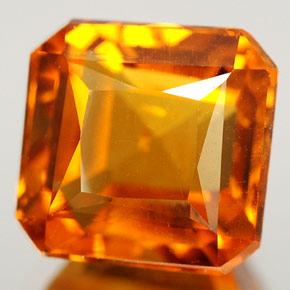 3.00캐럿 천연 마데이라 시트린, 에메랄드 컷, 8.1×7.9 mm, VS