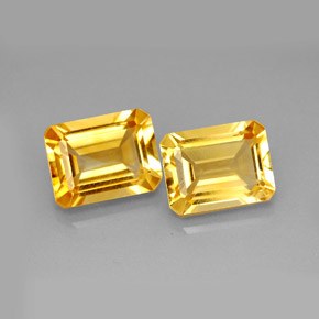 캐럿 천연 골든 옐로우 시트린 보석, 에메랄드 컷, 8.8×6.8 mm, VVS