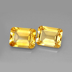 캐럿 천연 골든 옐로우 시트린 보석, 에메랄드 컷, 8.8×6.8 mm, VVS