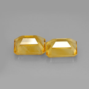 캐럿 천연 골든 옐로우 시트린 보석, 에메랄드 컷, 8.8×6.8 mm, VVS