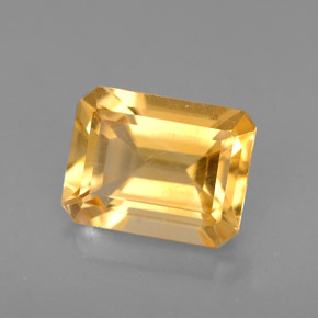 1.95캐럿 천연 골든 옐로우 시트린, 에메랄드 컷, 8.8×6.8 mm, VS