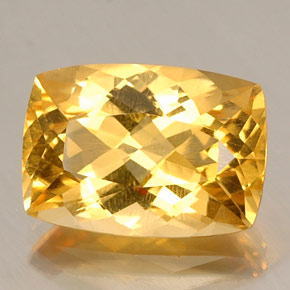 12.60캐럿 천연 골든 옐로우 시트린, 쿠션 컷, 17.9×12.6 mm, VVS-VS