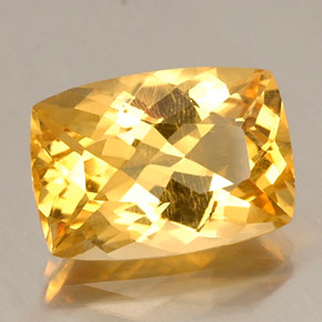 12.60캐럿 천연 골든 옐로우 시트린, 쿠션 컷, 17.9×12.6 mm, VVS-VS