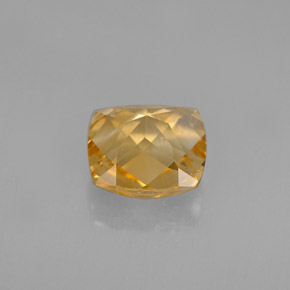 1.30캐럿 천연 골든 옐로우 시트린, 쿠션 컷, 7.1×7 mm, VVS