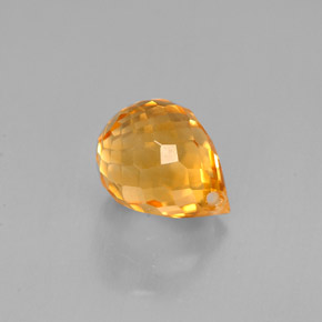 1.76캐럿 천연 골든 옐로우 시트린, 브리올레트, 7.9×6.2 mm, VS