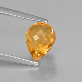 1.76캐럿 천연 골든 옐로우 시트린, 브리올레트, 7.9×6.2 mm, VS