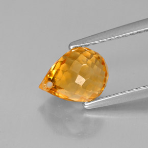 1.76캐럿 천연 골든 옐로우 시트린, 브리올레트, 7.9×6.2 mm, VS