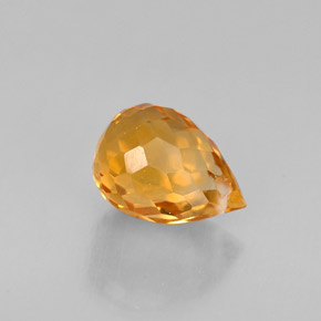 1.64캐럿 천연 골든 옐로우 시트린, 브리올레트, 8×5.8 mm, VVS-VS