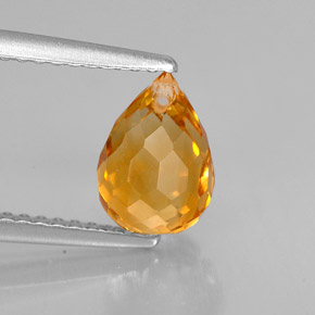 1.64캐럿 천연 골든 옐로우 시트린, 브리올레트, 8×5.8 mm, VVS-VS