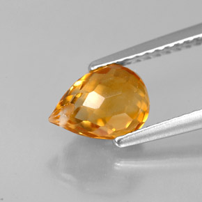 1.64캐럿 천연 골든 옐로우 시트린, 브리올레트, 8×5.8 mm, VVS-VS