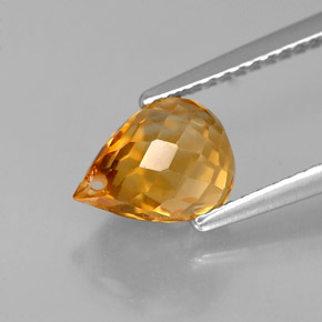 1.96캐럿 천연 골든 옐로우 시트린, 브리올레트, 8.4×6.3 mm, VVS-VS