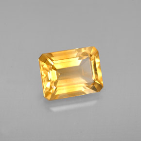 2.22캐럿 천연 골든 옐로우 시트린, 에메랄드 컷, 9×6.9 mm, VVS-VS