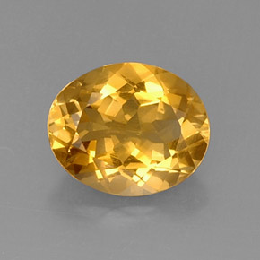 3.95캐럿 천연 골든 옐로우 시트린, 타원형 컷, 12×9.9 mm, VVS