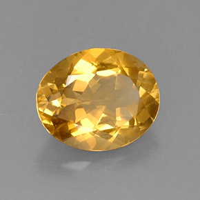 3.95캐럿 천연 골든 옐로우 시트린, 타원형 컷, 12×9.9 mm, VVS