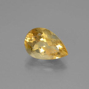 3.50캐럿 천연 골든 옐로우 시트린, 배 모양, 12.9×8.9 mm, VVS