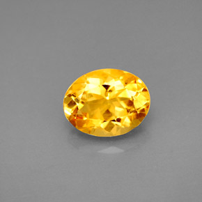 1.80캐럿 천연 골든 옐로우 시트린, 타원형 컷, 9×7.1 mm, VVS